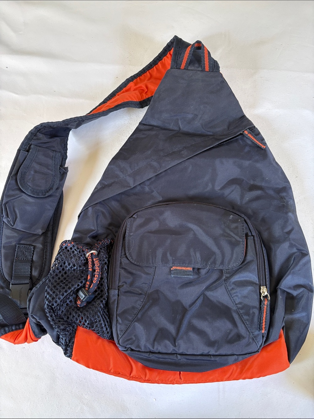 Eastport Blue and Orange Nylon Large Sling Bag
